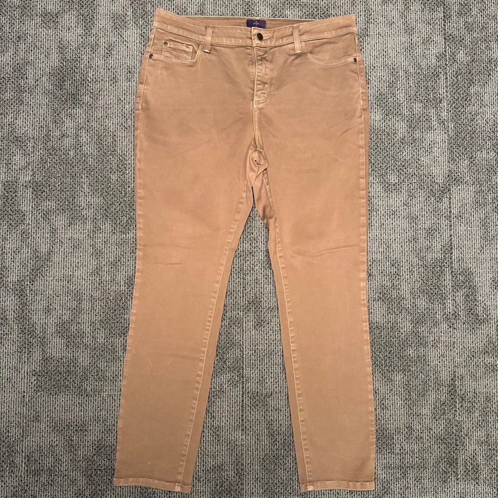 NYDJ Not Your Daughters Jeans Mens Tan Brown Straight Leg Pants Size 14 USA Made